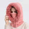 Knitted Cashmere Neck Warm Balaclava Ski Windproof Hat Winter Fur Cap Mask Set Hooded For Women Thi 4