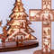 Christmas Tree Shape Luminous Wooden Nativity Scene Ornaments Elk Christmas Decorations Ornaments P 1