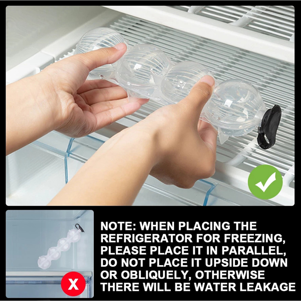 Large Ice Mould Round Ice Ball Maker Ice Cube Tray Box For DIY Home Bar Cocktail Sphere Ice Shape M 3