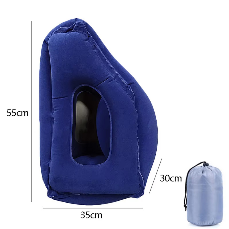 Portable Inflatable Travel Pillow, Airplane Nap Pillow, Outdoor Sleeping Cushion, Office and Train Sleeping Bag Pillow