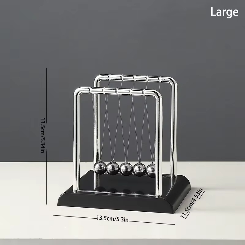 Steel Ball Desk Toy Gift, Newton Cradle Balance, Metal Gravity Pendulum, Physics Science Teaching Supplies for Home