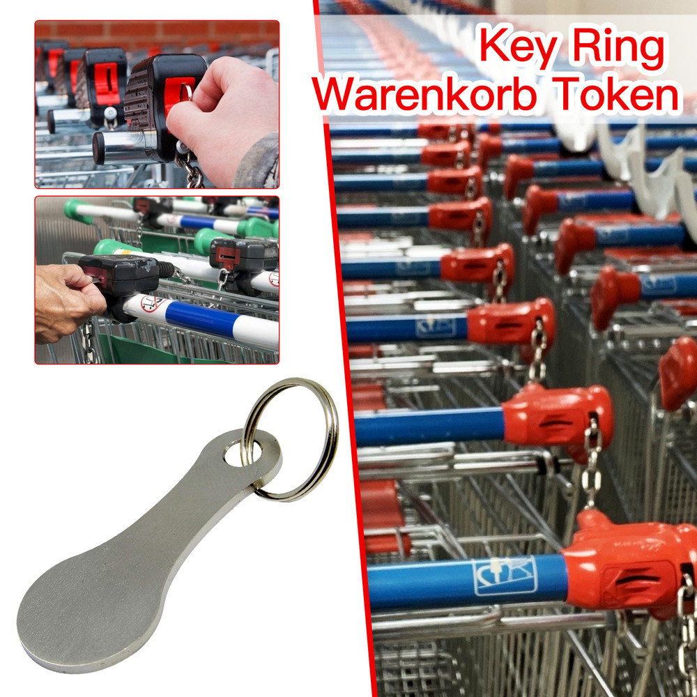 Unisex Gift Keyrings Decorations, Aluminum Alloy Key Ring, Shopping Cart and Grocery Trolley Tokens