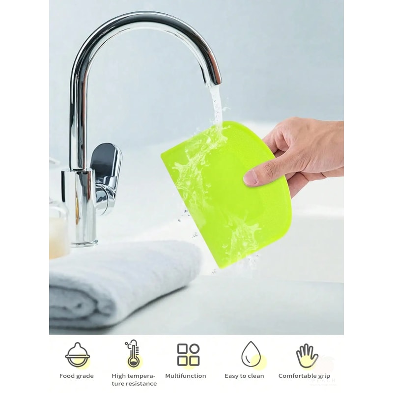 Flexible Bench Dough Cutter, Food-safe Plastic Dough Scraper Bowl, Multipurpose Food Scrappers for Bread Dough