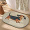 Adorable Cartoon Dog Bath Mat, Super Soft Memory Foam, Instant Water Absorption, Quick Dry Anti-Slip Bathroom Rug