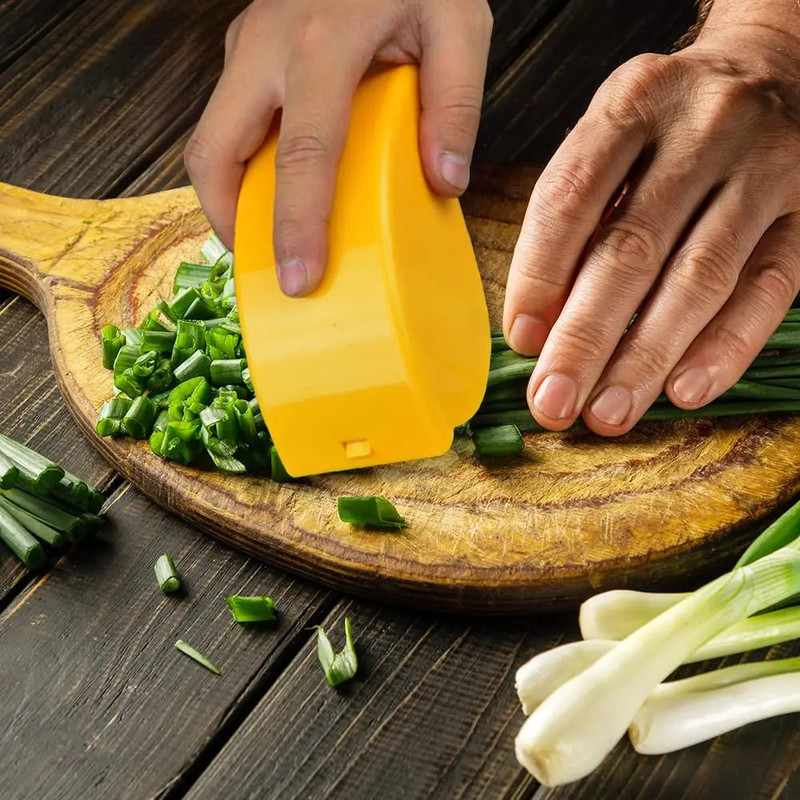 Vegetable Chopper Roller, Manual Scallion Cutter, 6 Stainless Steel Blade Herb Mincer, Detachable Parsley Chopper Tool