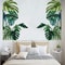 Large Nordic Green Leaf Wall Stickers, Removable PVC Eco Friendly Decals, Home Decor Art for Living Room Bedroom