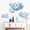 New Creative Nordic Blue Flower Wall Stickers 3D Wall Art Decals Home Living Room Sofa Warm Backgro 1