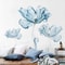 New Creative Nordic Blue Flower Wall Stickers 3D Wall Art Decals Home Living Room Sofa Warm Backgro 3