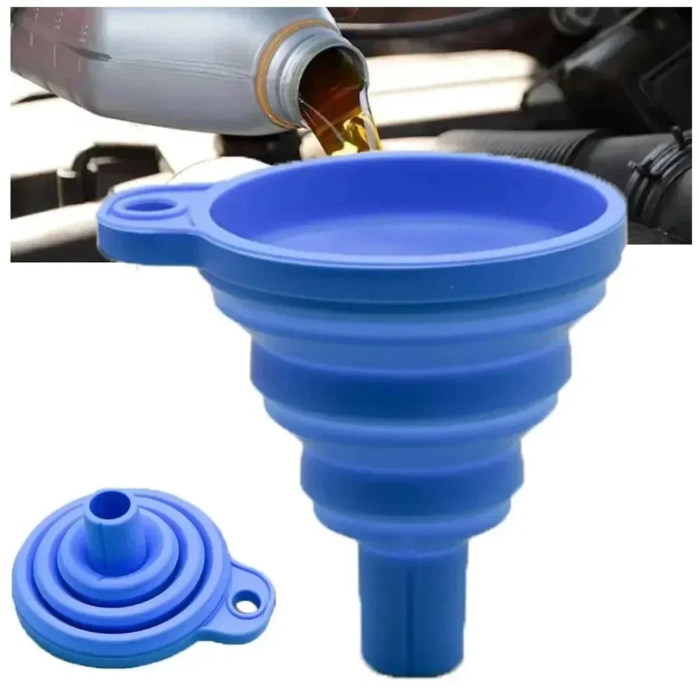 Car Engine Funnel Universal Silicone Funnel Portable Liquid Funnel Fold Able Auto Oil Petrol Change 1
