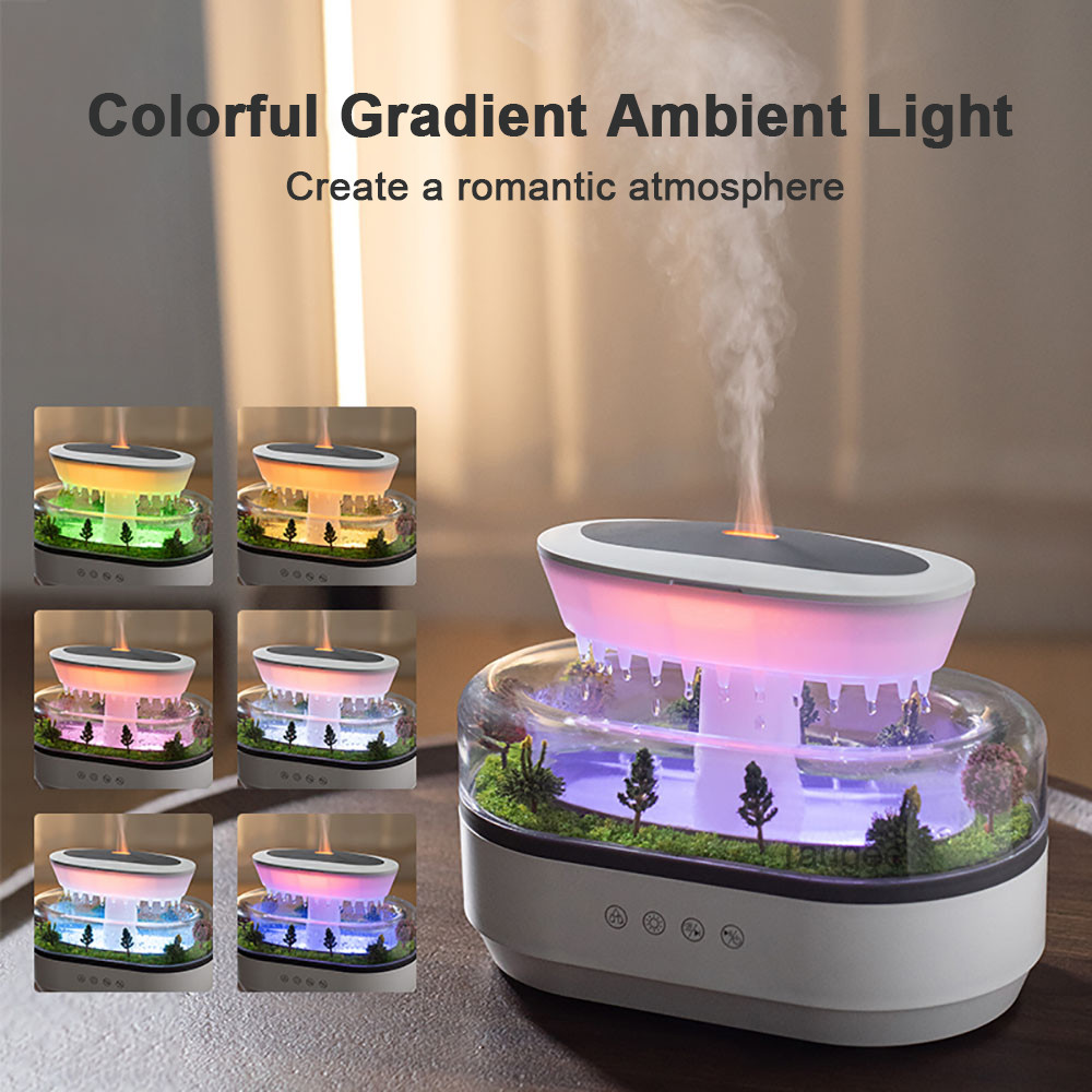 Aroma Humidifier Ultrasonic Air Diffuser Raindrop Essential Oil Home Fragrance Colourful Light Whit 4