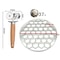 Metal Dumpling Maker, Pastry Press with Wooden Handle, Double Wheel Pasta Cutter, Ravioli Dumplings Kitchen Tool