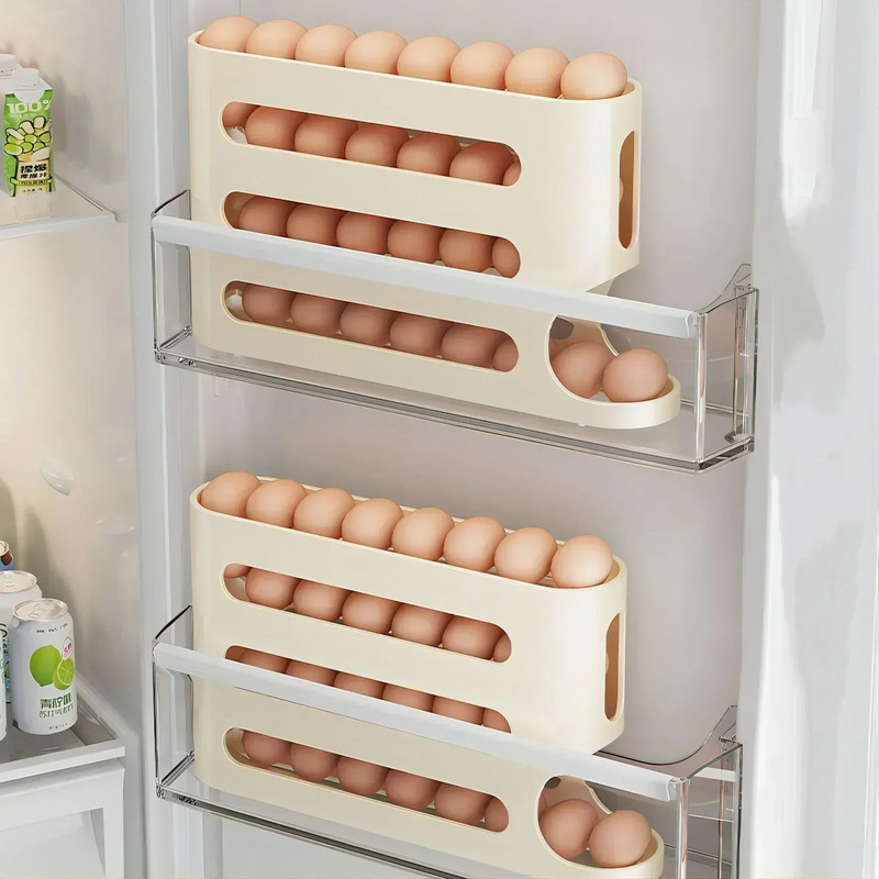 Layer Slide Egg Storage Box Ladder Style Egg Box Organiser Large Capacity Automatic Egg Rolling Mac 3