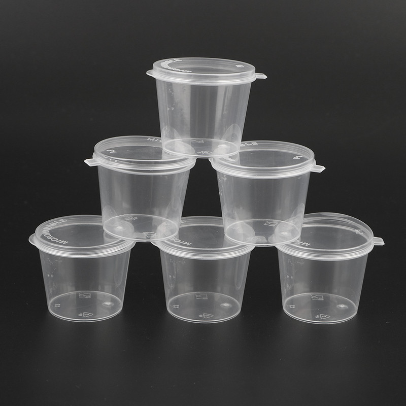 Lids, Kitchen Organiser, Disposable Sauce Pot, Small Sauce Container Box, Plastic Clear, Chutney, Chilli Sauce Cups