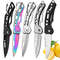Folding Fruit Knife Stainless Steel Pocket Knife Keychain Nonslip Handle Household Small Knife 1