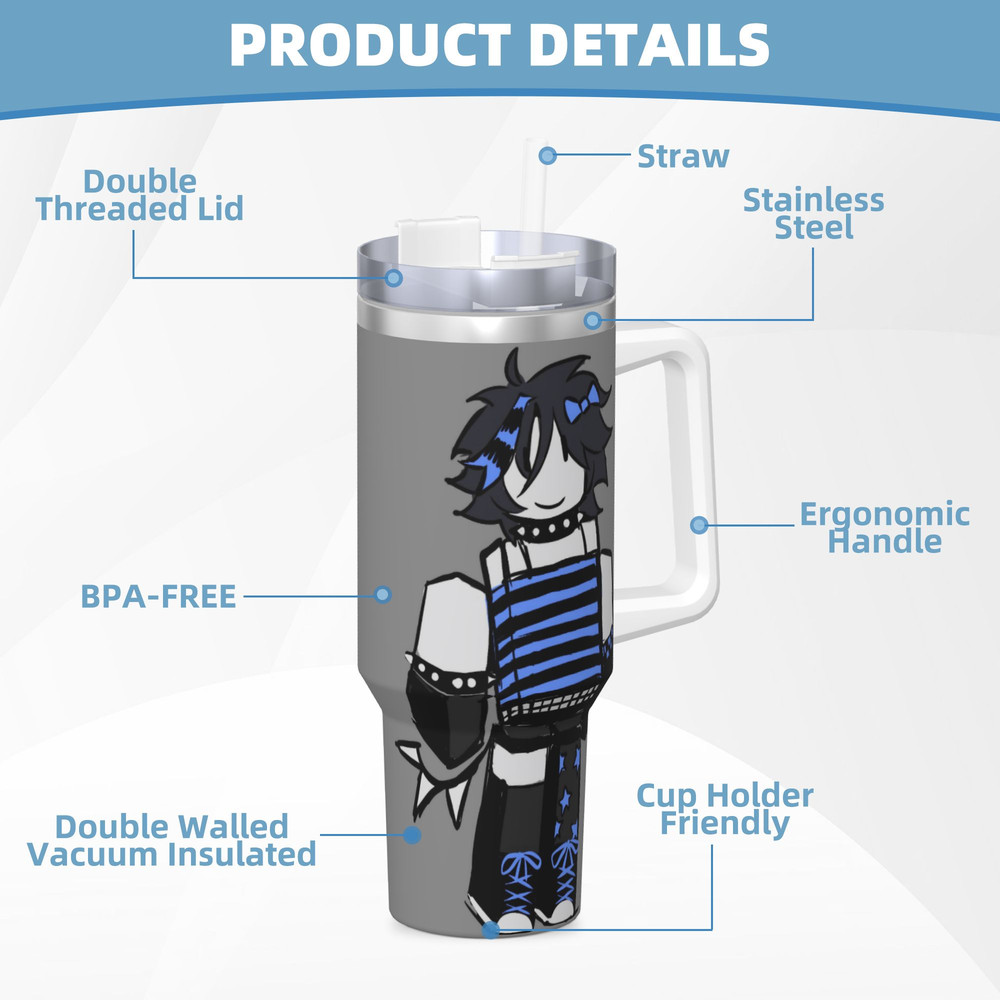 Two Time Stainless Steel Tumbler, Large Capacity Thermal Mug, Beach Car Mugs, Insulated Cold and Hot Tea Bottle