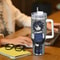Two Time Stainless Steel Tumbler, Large Capacity Thermal Mug, Beach Car Mugs, Insulated Cold and Hot Tea Bottle