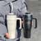 Stainless Steel Insulated Cup with Handle & Straw, Ice Tumbler Keeps Cold for Car, Coffee, Water