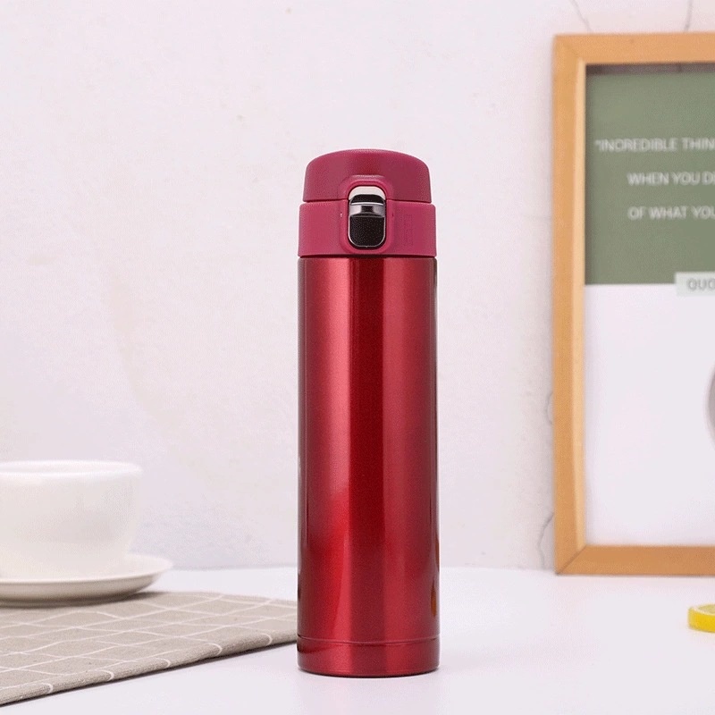 Students Go To School Thermos Cup, Creative Bullet Cover Direct Drinking Water Cup, Simple Solid Colour Durable