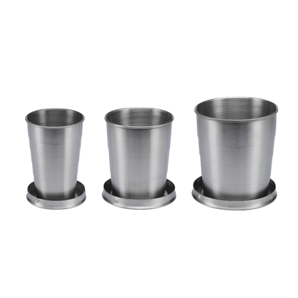 Stainless Steel Portable Folding Cup, Outdoor Travel Drink ware, Telescopic Camping Cup