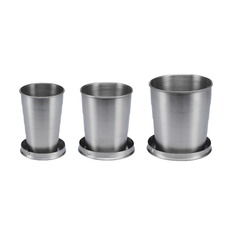Stainless Steel Portable Folding Cup, Outdoor Travel Drink ware, Telescopic Camping Cup