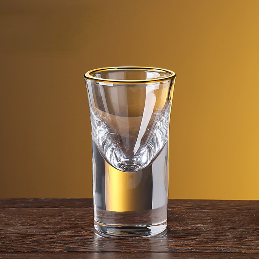Shot Glass Sets, Gold Foil Spirits Cups, Small Wine Glass, Creative Household Mug, Gilt Edged Cup
