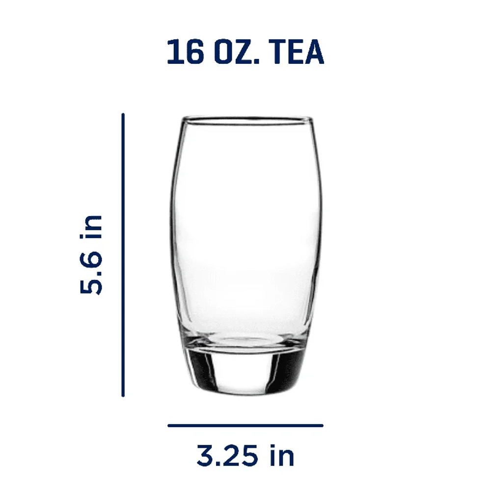Drinking Glass Set, Heavy Base Clear Glassware, Durable Home Cups, Dishwasher Safe Tumblers for Everyday or Formal