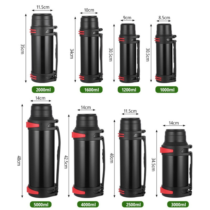 Large Capacity Stainless Steel Water Bottle, Vacuum Insulated Thermos Flask, Outdoor Travel Cup for Hot and Cold Drinks