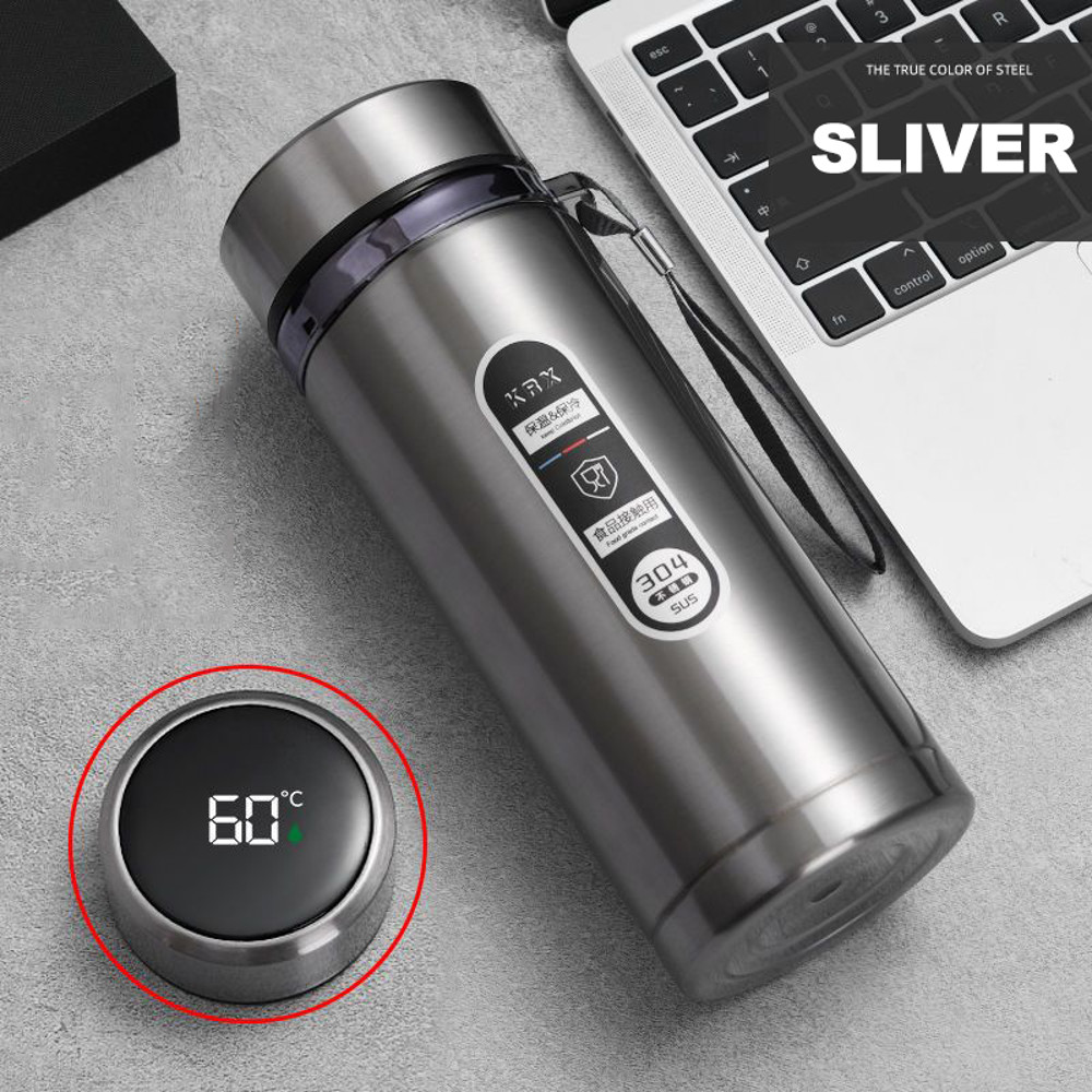 Stainless Steel Thermos Bottle LED Temperature Display Vacuum Flask Portable Cups 8