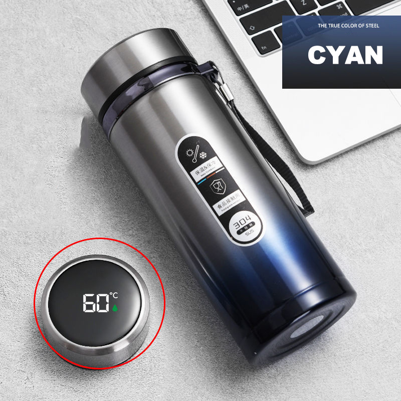 Stainless Steel Thermos Bottle LED Temperature Display Vacuum Flask Portable Cups 9