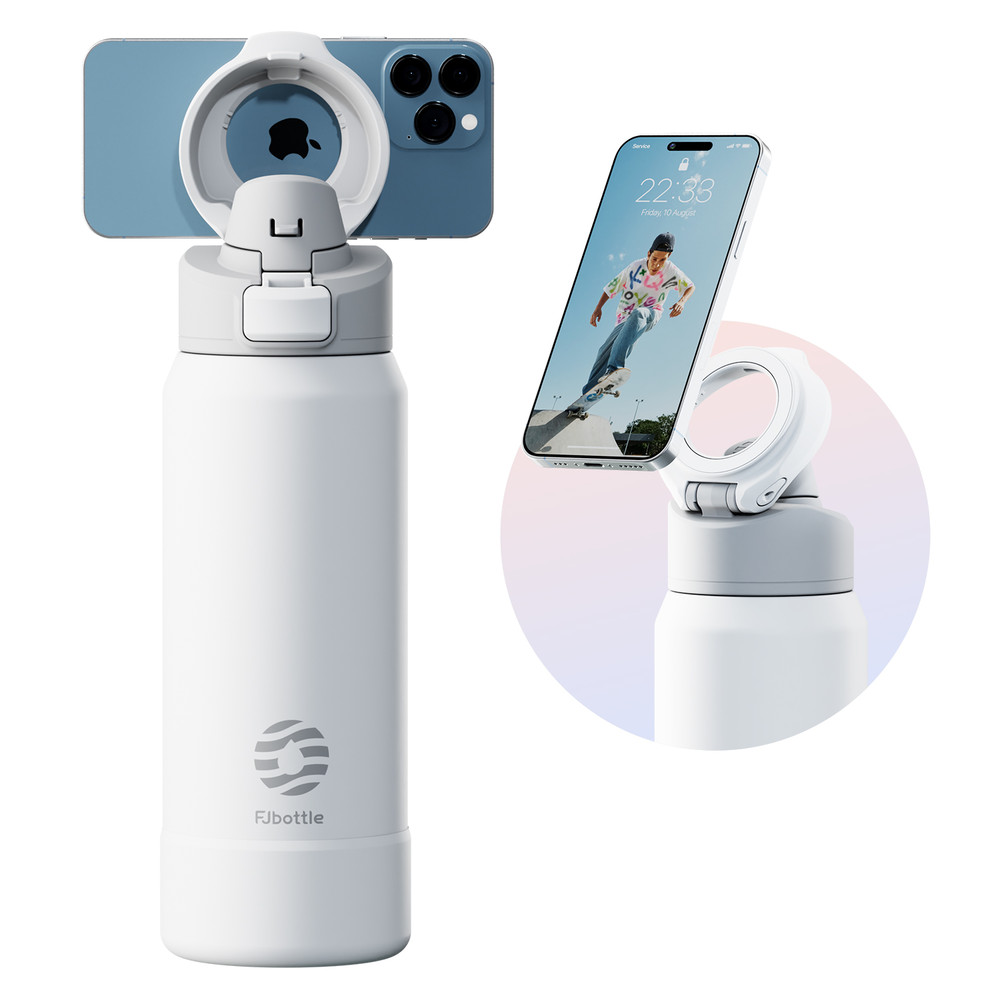Magnetic Stainless Steel Thermos, Sports Water Bottle, Insulation Cup, Magnetic Phone Holder, Bouncing Cover