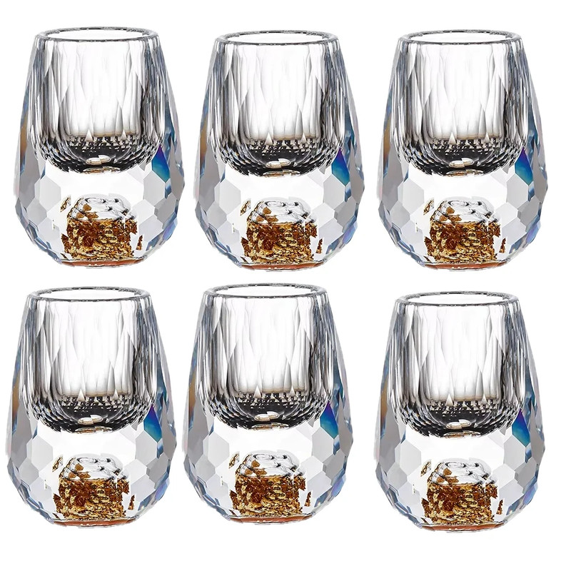 Gold Foil Crystal Wine Glass, Luxury Whiskey Glass, Suitable for Decoration, Collection, Celebration