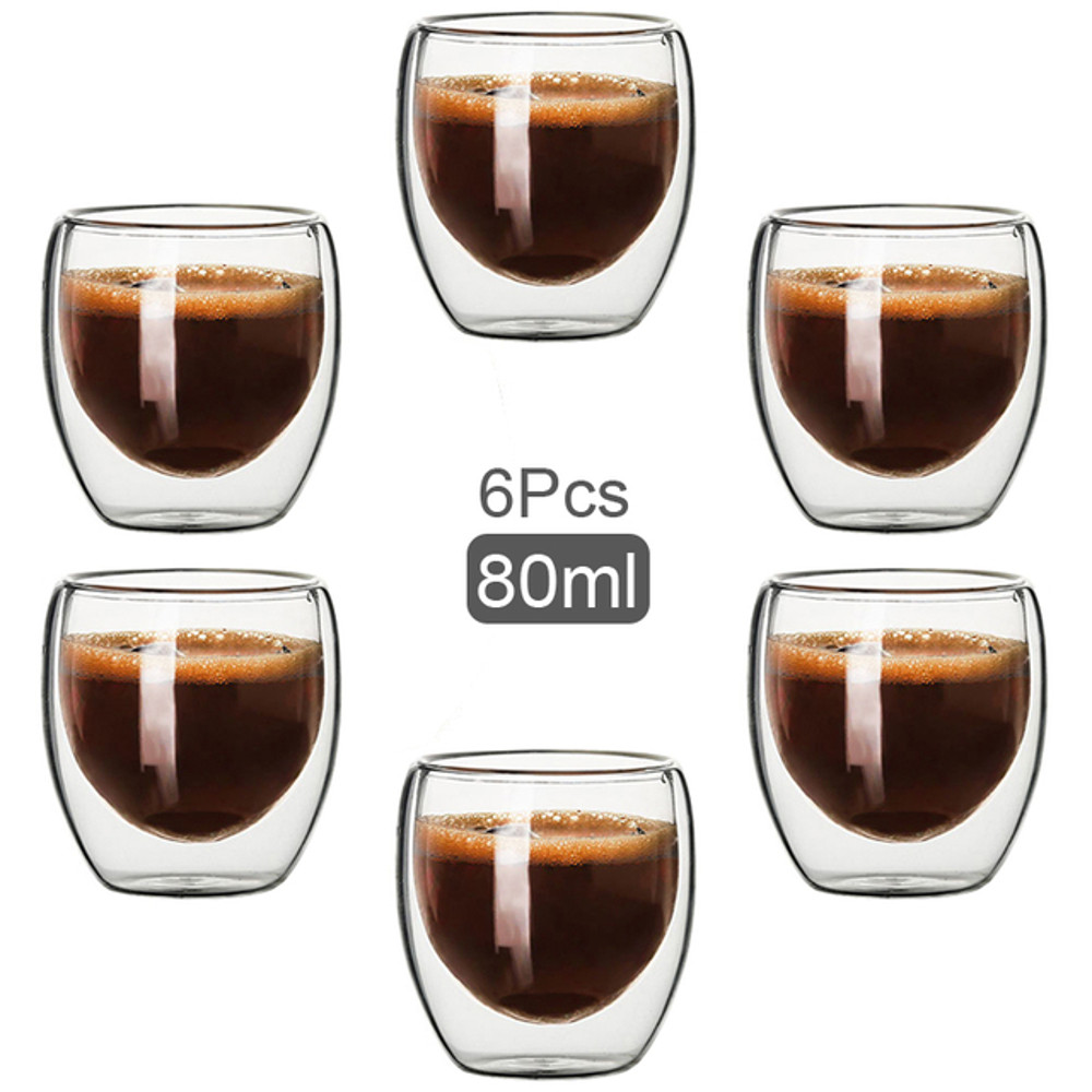Glass Coffee Mugs, Double Wall Glass Coffee Cups, Insulated Espresso Cups, Cold Drinking Wine Shot Glasses, Tea Cups