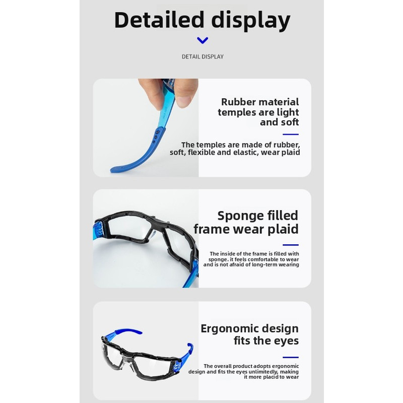 Safety Goggles, Sport Eye Protection Glasses, Soft Foam Gasket Goggles for Shooting, Woodworking, Lab, Outdoor Industry