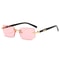 Rimless Rectangle Sunglasses Fashion Small Square Shades For Women Men Summer Travel 8