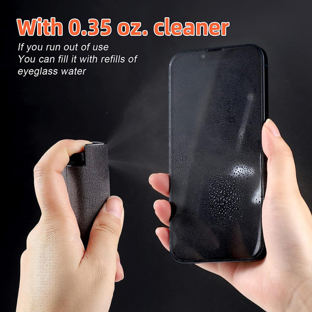 Microfiber Screen Cleaner Spray Bottle, Mobile Phone, Tablet, Computer, Microfiber Cloth Cleaning Wipes
