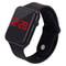 Simple Digital Watch, LED Electronic Watch, Fashion Sport Watch, Black Silicone Wristband, Casual Mens Watch