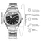 Luxury Men Watches Business Quartz Watch Square Dial Stainless Steel Strap Calendar Mens Clock With 1