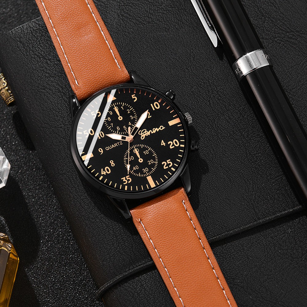 Luxury Hip Hop Mens Watch Sport Wristwatch Fashion Male Clock Bracelet Set 1