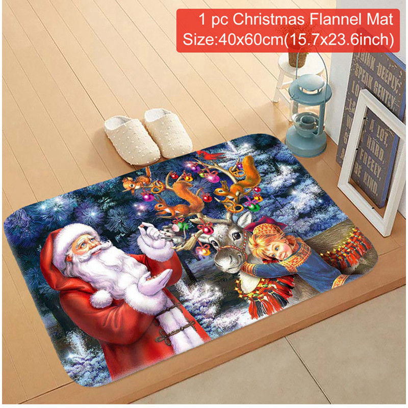 Christmas Door Mat Santa Claus Outdoor Carpet Merry Christmas Decorations For Home 10