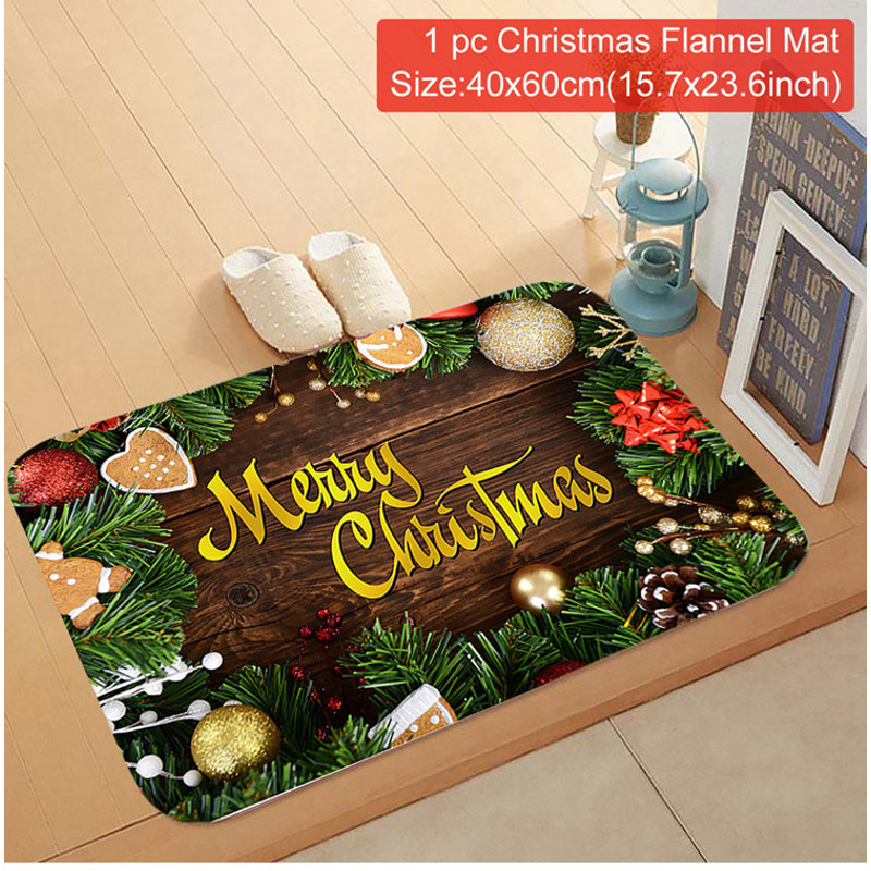 Christmas Door Mat Santa Claus Outdoor Carpet Merry Christmas Decorations For Home 15
