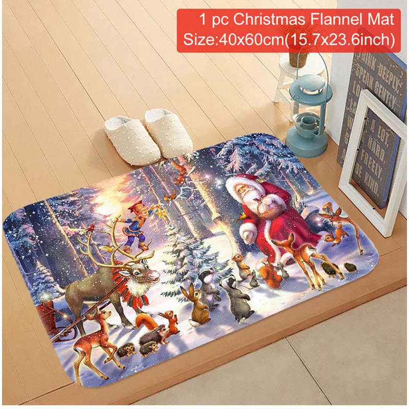 Christmas Door Mat Santa Claus Outdoor Carpet Merry Christmas Decorations For Home 16