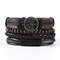 Braided Leather Bracelet Men Vintage Rope Wristband Life Tree Rudder Charm Ethnic Tribal Wood Beads 5