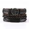 Braided Leather Bracelet Men Vintage Rope Wristband Life Tree Rudder Charm Ethnic Tribal Wood Beads 5