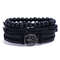 Braided Leather Bracelet Men Vintage Rope Wristband Life Tree Rudder Charm Ethnic Tribal Wood Beads 9