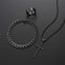 Men Stainless Steel Chain Necklace Cross Pendant Jewellery Set Bracelet Ring Hip Hop Daily Wear Acc 1