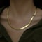 Snake Chain Necklace, Gold Plated Fashion Choker, Stainless Steel Flat Chain, Hip Hop Jewellery for Men and Women Gift