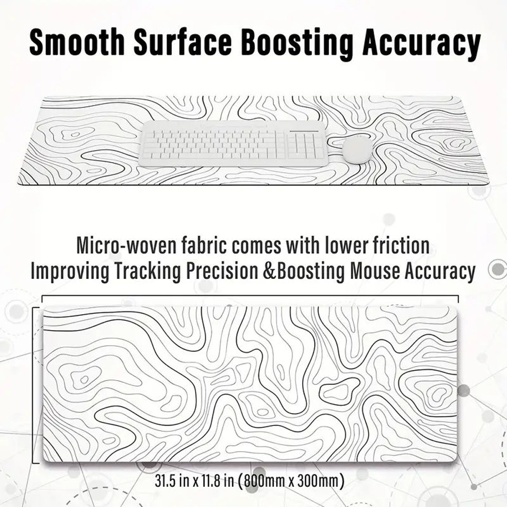 Large Mouse Pads For Desk, Extended Mouse Pad, Gaming Mouse Pad, Mouse Pad With Stitched Edges And Non Slip Rubber Base