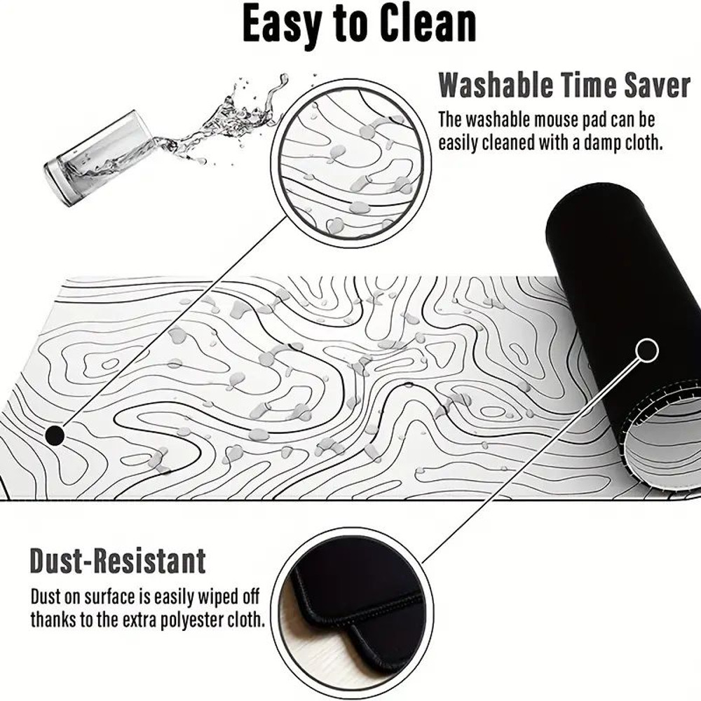 Large Mouse Pads For Desk, Extended Mouse Pad, Gaming Mouse Pad, Mouse Pad With Stitched Edges And Non Slip Rubber Base