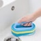 Household Cleaning Brush With Handle Durable Scrubbing Sponge Kitchen Bathroom Tub Brush Dish Soap 3