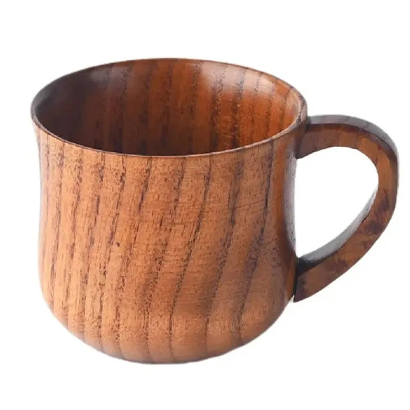 Wooden Vintage Teacup, Handmade Wood Mug, Coffee Espresso Tea Cup, Trumpet-Shape Tea Cup for Kitchen and Living Room